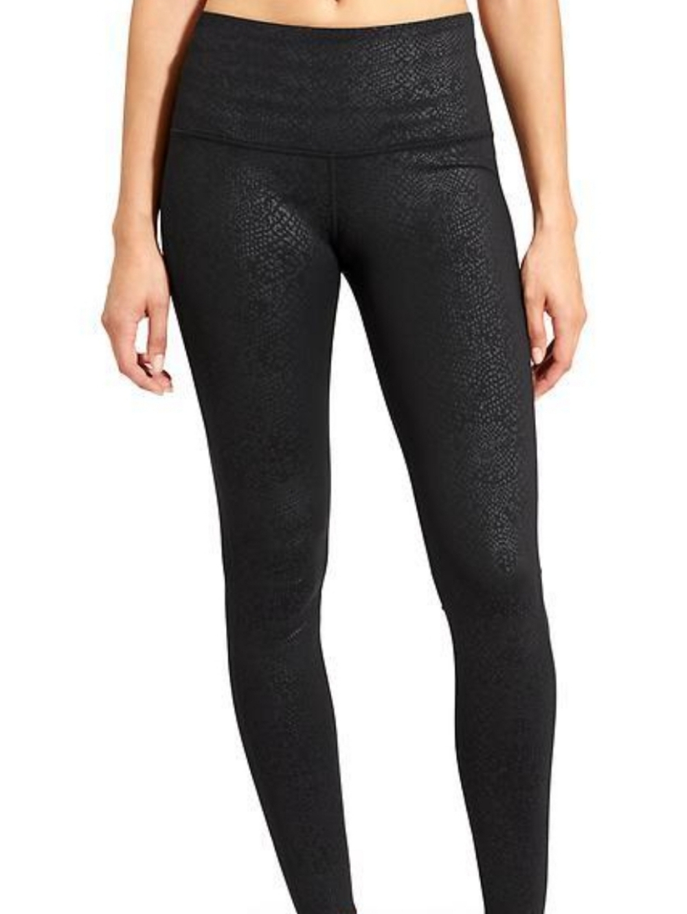 Victoria's Secret Black Metallic Snake-Print Leggings - Picture 5 of 6